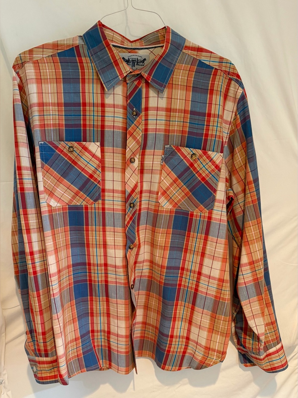 Levi Strauss & Co. Two Horse Brand Men’s Plaid Long Sleeve Western Shirt